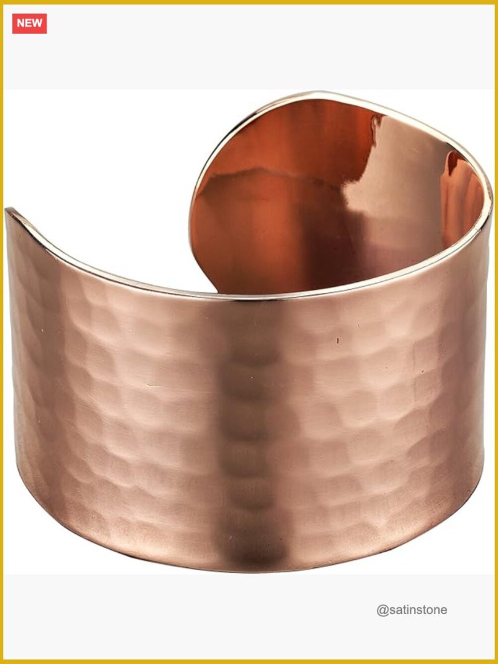 Pure Copper Hammered Cuff Bracelet Adjustable Handmade